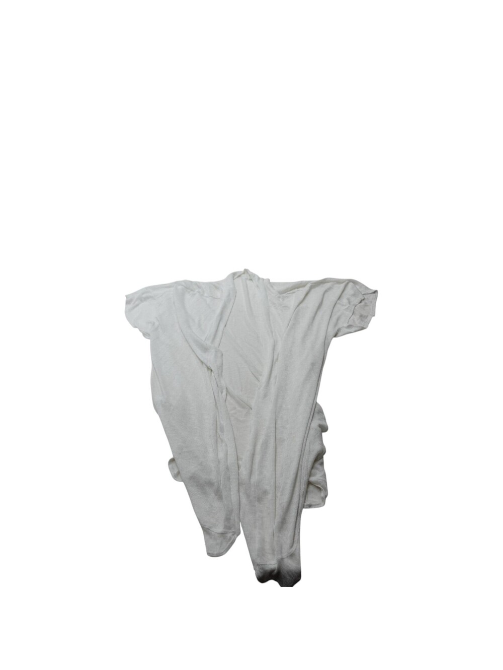 Womens 2X White Open Front Short Sleeve Cardigan Sweater